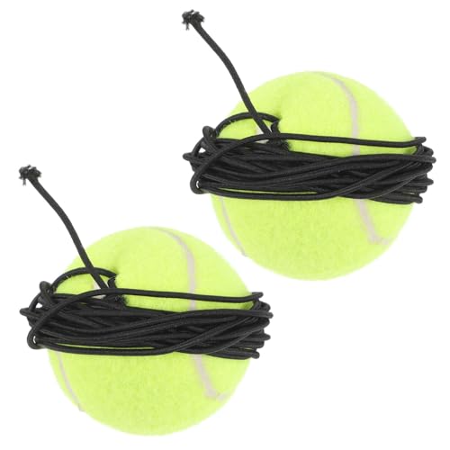 WEKADRIN 2 Stück Tennis trainingsbälle mit Schnur für Outdoor Sport und Hundespielzeug Langlebige Übungsbälle für Tennisfans Interaktives Wurfspielzeug für Hunde und Welpen Vielseitig von WEKADRIN