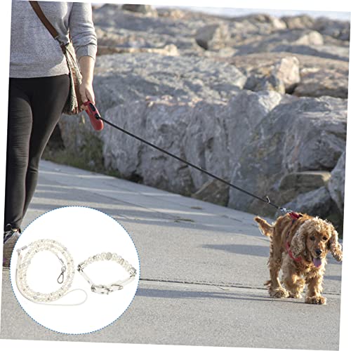 WEKADRIN 2 Stück Verstellbares Hundehalsband mit Perlen und Flexibler Leine Sicherheitshalsband für Kleine Hunde Design für Spaziergang Training Party Geschenkidee von WEKADRIN