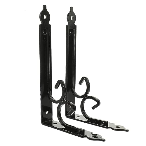WEKADRIN 2St Hängender Pflanzenständer Wandhaken Einheit Pole faltbares Regal Ständer für Babyphone Montage büroradio bürolocher schwebende Regalhalterungen Halterung für Wand Eisen Black von WEKADRIN