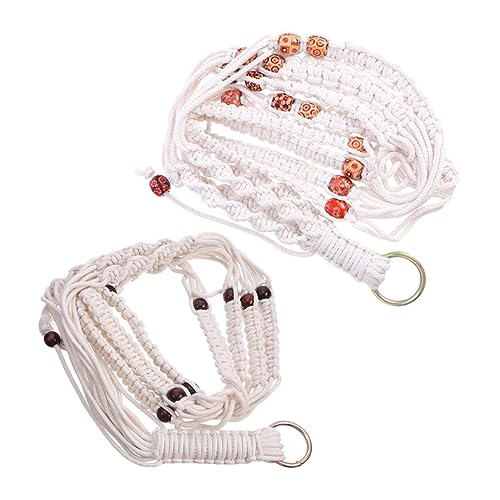 WEKADRIN 2Stücke Makramee Pflanzerkörbe Handgefertigte Blumenampel Halter Für Pflanzen Dekorative Blumentopfaufhänger Aus Natürlichem Material Für Garten Und Innenräume von WEKADRIN