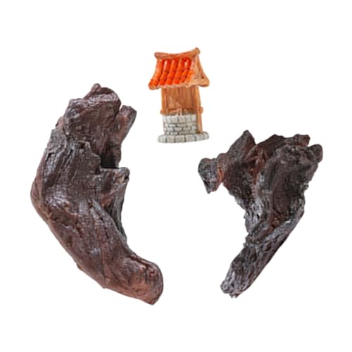 WEKADRIN 3stücke Aquarium Holz Dekoration Natur Holz Für Süßwasser Aquarium Mikro Landschaftsdeko Mit Höhle Für Fisch Reptil Versteck Zubehör von WEKADRIN