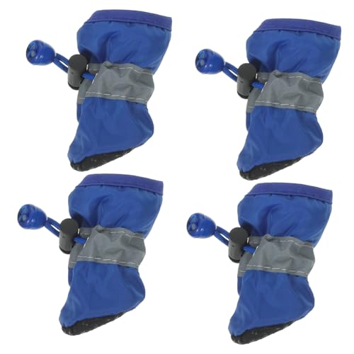 WEKADRIN 4 Hunde wasserdichte Schneeschuhe Für Hundepfoten Hundestiefel Für Heiße Fahrbahn Hund Im Freien Blau wasserdichte Hundestiefel Hundesocken Mittel Klein von WEKADRIN