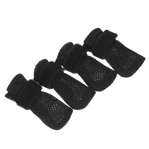 WEKADRIN 4 Stück Teiliges Katzen-schutzschuhe Weiche Warme Pfotenschutz-socken rutschfest für Baden Medikamentengabe Krallenschneiden Outdoor-aktivitäten Schwarz von WEKADRIN
