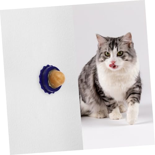WEKADRIN 4 Stück Teiliges Katzenminze energieball Gesunder Katzensnack Zungenbewegung Natürlicher Katzencandy für Aktive Katzen Praktische Transparente Abdeckung Sichere und Nahrhafte von WEKADRIN