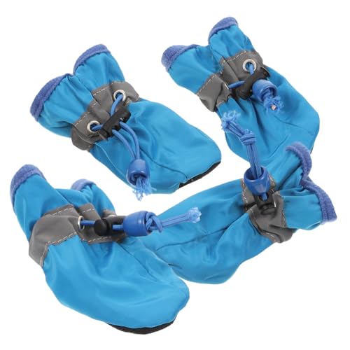 WEKADRIN 4 wasserdichte Hundeschuhe mit Rutschfester Sohle Allwettertaugliche Pfotenschutzstiefel für Kleine bis Mittelgroße Hunde Atmungsaktiv und Bequem für Outdoor Aktivitäten von WEKADRIN