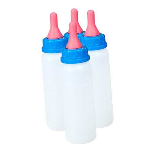 WEKADRIN 4Stücke Kälbermilchflasche für Kleintiere Ferkel Design Stillflasche mit Langem Nippel für Kätzchen und Andere Tiere Manuelle Fütterungsstation zur Unterstützung von WEKADRIN