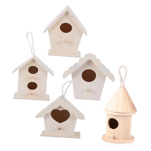 WEKADRIN 5 Teiliges DIY Holz Vogelhaus Naturbelassenes Nistkasten Ornament Kreative Garten Dekoration Bemalbares Vogelhaus für Kleine Vögel Wie Kanarien Papagei Langlebiges WEKADRIN 5 Teiliges DIY Holz Vogelhaus Naturbelassenes Nistkasten Ornament Kreative Garten Dekoration Bemalbares Vogelhaus für Kleine Vögel Wie Kanarien Papagei Langlebiges von WEKADRIN