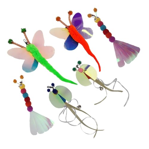 WEKADRIN 6 Stück Teiliges Katzenspielzeug Ersatzköpfe für Interaktiven Katzenangelstick Bunte Attraktive Refills zur Aktivierung des Jagdinstinkts für Spielerische Katzenfitness und WEKADRIN 6 Stück Teiliges Katzenspielzeug Ersatzköpfe für Interaktiven Katzenangelstick Bunte Attraktive Refills zur Aktivierung des Jagdinstinkts für Spielerische Katzenfitness und von WEKADRIN