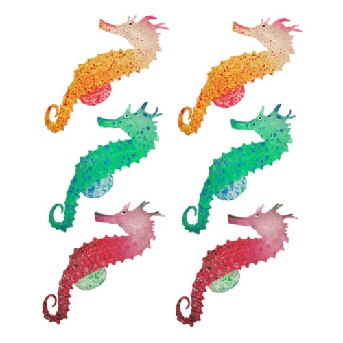 WEKADRIN 6 Stück Teiliges Leuchtende Deko Aquarium Schwimmende Fischbehälter Ornamente Grün-orange-rot für Aquarium Desktopgestaltung von WEKADRIN
