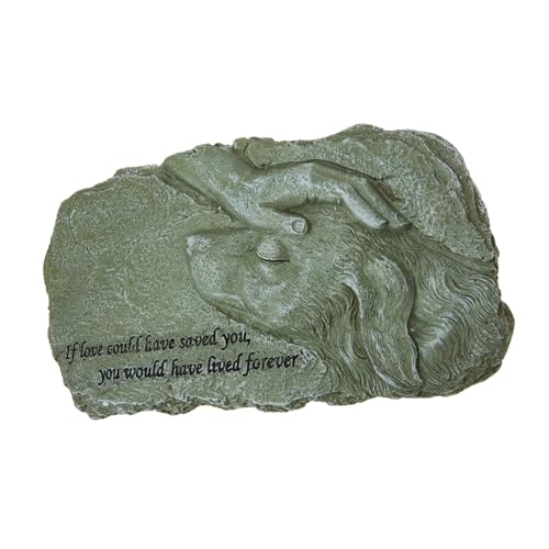 WEKADRIN Angel Haustier Grabstein mit Motiv Wetterfeste Hundestatue aus Harz Kompakte wasserdichte Gedenksteine für Haustierverlust Dekoratives Grabmal für Garten und Innenbereich von WEKADRIN