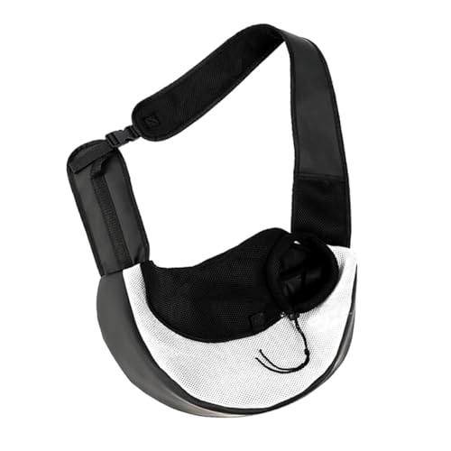 WEKADRIN Atmungsaktive Faltbare Haustier umhängetasche mit Verstellbarem Halsband Handytasche und Breitem Schultergurt für Reisen Spaziergänge Radfahren und Shopping von WEKADRIN