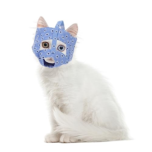 WEKADRIN Atmungsaktiver Leichter Katzenmaulkorb aus Robustem Material Anti Biss und Anti Kratz Schutz S für Baden Pflege und Snack Katzen von WEKADRIN