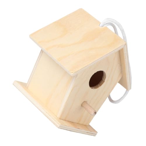 WEKADRIN DIY Holz Vogelhaus zum Basteln für Naturbelassen Unbemalt Robustes Mini Vogelhaus zum Aufhängen im Garten oder Balkon Kreatives Holzspielzeug für Drinnen und Draußen von WEKADRIN