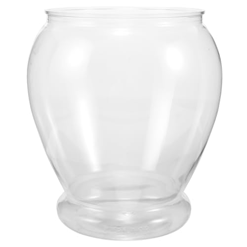WEKADRIN Desk Aquarium Tank Multifunktionaler Goldfischbehälter für Transparenter Kunststofffischtank Dekorativer Ökosystemtopf für Pflanzen und Fische für Schreibtischdekoration von WEKADRIN