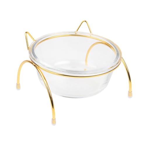 WEKADRIN Erhöhte Glas Katzennapf mit Geneigtem Design Ergonomischer Futternapf für Katzen und Kleine Hunde Rutschfester Ständer Komfortable Fütterung Langlebiger Trink Futternapf von WEKADRIN