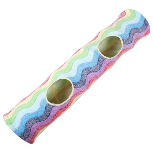 WEKADRIN Faltbarer Katzentunnel mit Rainbow Muster Langlebiges Katzenspielzeug für Wohnungskatzen Interaktives Pet Tunnel Toy zur Beschäftigung und Bewegung Platzsparend Verstaubar von WEKADRIN