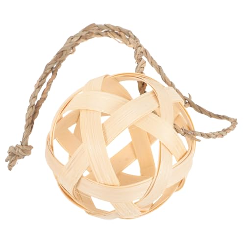 WEKADRIN Futterball aus Naturmaterial für Kaninchen und Hamster Futter Spielball zum Aufhängen im Käfig Multifunktionaler Grasball zur Beschäftigung und Zahnpflege Platzsparend für Garten von WEKADRIN