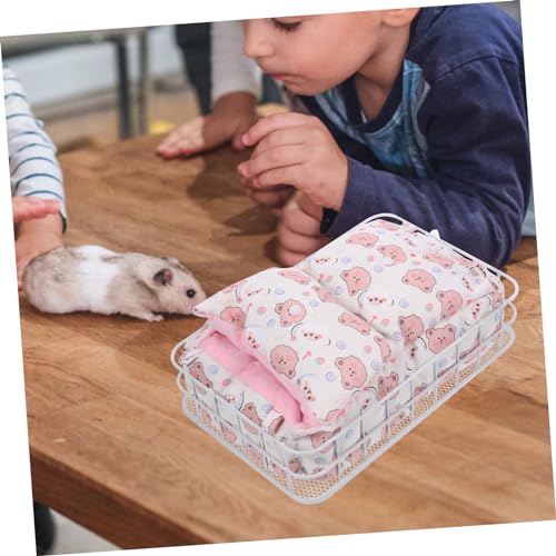 WEKADRIN Hamster Hängematte mit Metallhaken Weiches Atmungsaktives Kleintierbett für Hamster Meerschweinchen und Ratten Kratzfest Komfortabel Schlafen im Käfig von WEKADRIN
