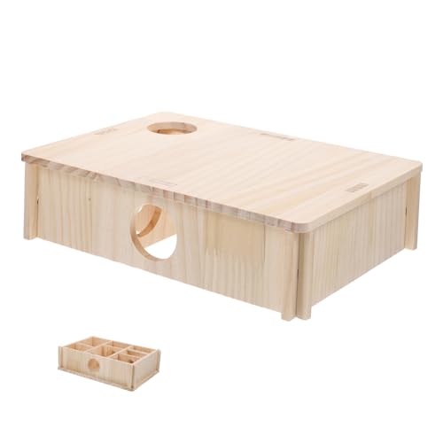 WEKADRIN Hamster Holzhaus Mehrkammer Versteck Nager Labyrinth Schlafhaus Mehrzweck Versteck für Zwerghamster und Kleine Kleintiere DIY Bemalbar Schadstofffrei WEKADRIN Hamster Holzhaus Mehrkammer Versteck Nager Labyrinth Schlafhaus Mehrzweck Versteck für Zwerghamster und Kleine Kleintiere DIY Bemalbar Schadstofffrei von WEKADRIN