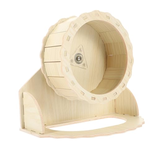 WEKADRIN Hamster Laufrad mit Halterung Leises Holz Laufrad Sicher Robust rutschfest Artgerechtes Hamsterspielzeug für Gesunde Bewegung und Nächtliches Training von WEKADRIN