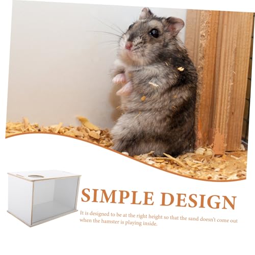 WEKADRIN Hamster Sandbad Holz Badehaus für Kleintiere mit Glatten Kanten Langlebig und Leicht Geeignet für Hamster Chinchilla Rennmäuse als Praktisches Haushalts sandbad von WEKADRIN