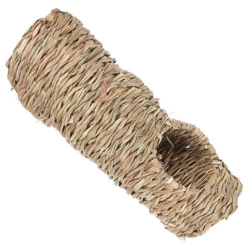 WEKADRIN Hamster Tunnel aus Naturstroh Handgewebter Mehrloch Tunnel Lustiges Versteck für Meerschweinchen Chinchilla Gerbils und Kleine Haustiere Geruchsneutral und Robust von WEKADRIN
