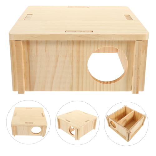 WEKADRIN Hamsterhaus aus Holz Nest Versteck Spielhaus für Kleintiere Wie Hamster Meerschweinchen Chinchilla Käfigzubehör Robust Geruchsfrei Sicher Schlafen von WEKADRIN