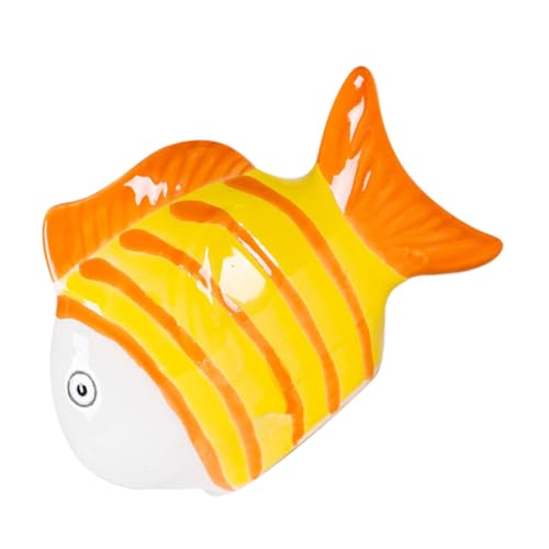 WEKADRIN Handbemalte Keramikfischdekoration Schwimmender Keramikfisch Aquarium Schwimmende Fischdekoration Feengarten Fischornamente Schwimmende Keramikfischstatuen Keramik von WEKADRIN