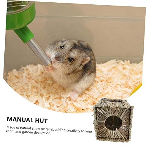 WEKADRIN Handgefertigtes Faltbares Kaninchen Nest aus Natürlichem Handgewebtem Material Kleines Gemütliches Schlafhaus für Kaninchen Meerschweinchen Hamster als Kuscheliger Rückzugsort und von WEKADRIN