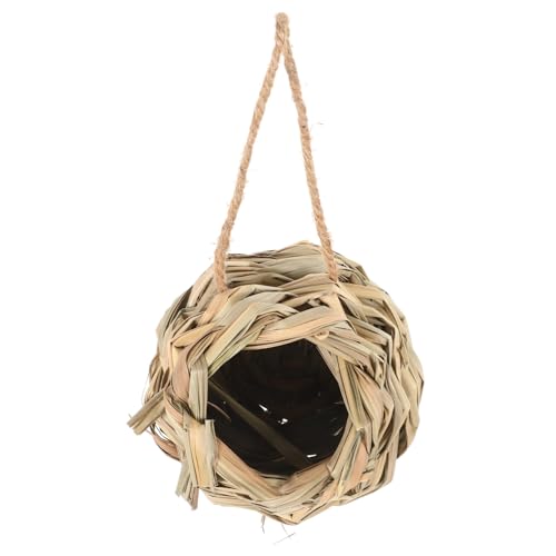 WEKADRIN Handgewebtes Stroh Nest Vielseitiges Hamster Versteck und Vogelhaus Leichtes Einfach zu Montierendes Kleintier Haus für Innen und Außen mit Natürlichem Handgefertigtem Design von WEKADRIN