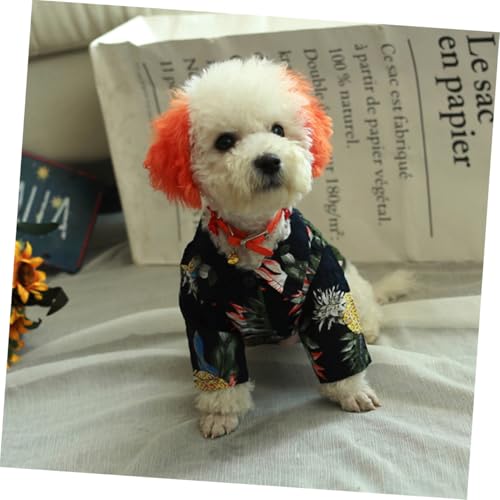 WEKADRIN Haustier Sommer Shirt Atmungsaktives Modisches Hawaii Welpen Hemd Leichtes Strapazierfähiges Hundekleidungsstück Bequem Anzuziehen für Kleine Hunde für Alltag und Fotosessions von WEKADRIN