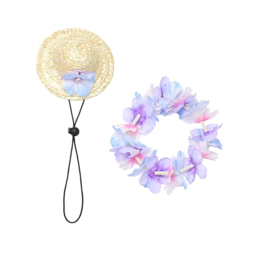 WEKADRIN Hawaiian Haustier Strohhut mit Blumenkranz Leichtes Atmungsaktives Hundehut Accessoire für Sommer Sonnenschutz für Fotografie Strand Urlaub Party Camping Teilig WEKADRIN Hawaiian Haustier Strohhut mit Blumenkranz Leichtes Atmungsaktives Hundehut Accessoire für Sommer Sonnenschutz für Fotografie Strand Urlaub Party Camping Teilig von WEKADRIN