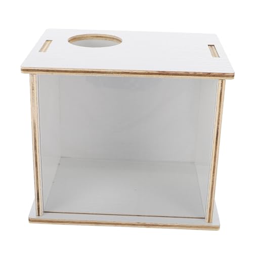 WEKADRIN Holz Hamster Sandbad mit Transparentem Design Multifunktionale Sandbad Toilette für Kleine Haustiere Leicht zu Reinigen und Beobachten für Chinchilla und Rennmäuse von WEKADRIN