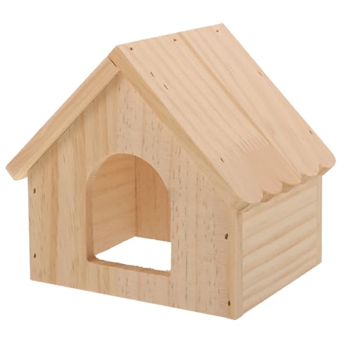 WEKADRIN Holz hamsterhaus mit Natürlicher Beißfestigkeit Delikates Versteck für Zwerghamster und Meerschweinchen Spiel Schlafhütte für Kleintiere Vielseitig im Käfig Platzierbar von WEKADRIN
