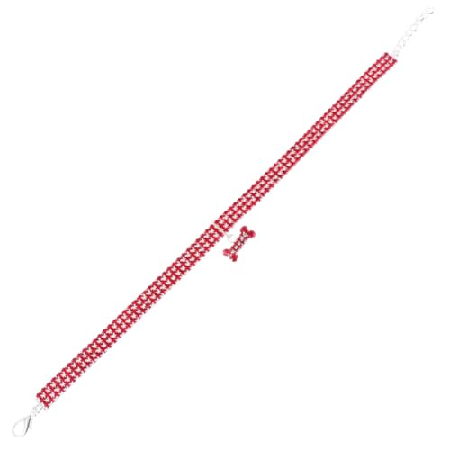 WEKADRIN Hundehalsband mit Strasssteinen Verstellbares Rotes Hochwertiges Hundehalsband Langlebige Materialien Glänzendes Design für Modische Haustiermode und Perfekten Sitz WEKADRIN Hundehalsband mit Strasssteinen Verstellbares Rotes Hochwertiges Hundehalsband Langlebige Materialien Glänzendes Design für Modische Haustiermode und Perfekten Sitz von WEKADRIN
