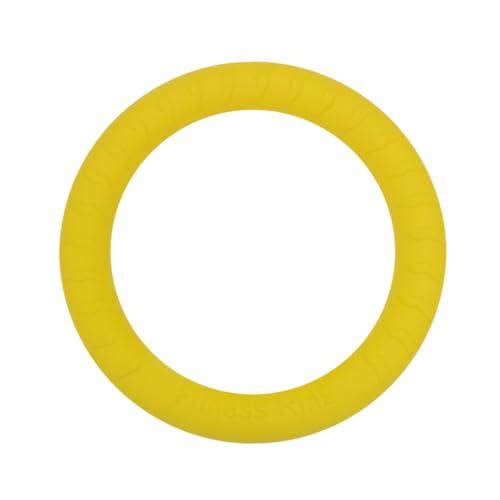 WEKADRIN Hundespielzeug Elastischer Plastikring aus Leichtem Eva Schwimmfähig und Robust für Outdoor Spiel und Zahnpflege bei Kleinen und Mittleren Hunden Gelb von WEKADRIN
