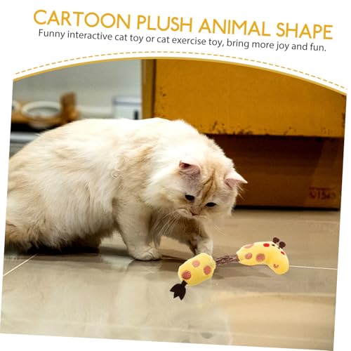 WEKADRIN Interaktives Katzenspielzeug Silberrutenstab mit Cartoon tierform Katzenspielzeug für Wohnungskatzen Multifunktional als Beiß Spielstab Fördert Beschäftigung und Bindung von WEKADRIN