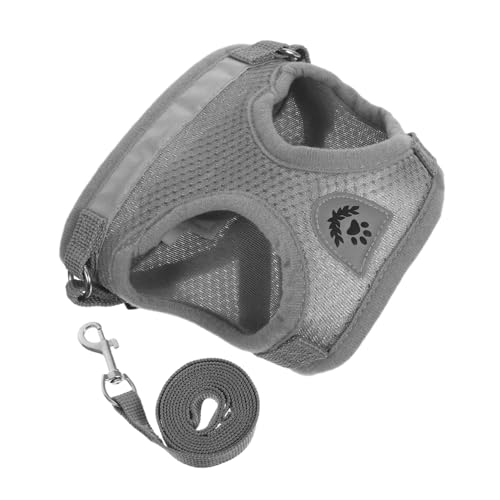 WEKADRIN Katzen und Hundegeschirr mit Leine Verstellbares aus Strapazierfähigem Weichem Mesh Sicherer Schutz für Kleine Katzen und Hunde Graues Design WEKADRIN Katzen und Hundegeschirr mit Leine Verstellbares aus Strapazierfähigem Weichem Mesh Sicherer Schutz für Kleine Katzen und Hunde Graues Design von WEKADRIN