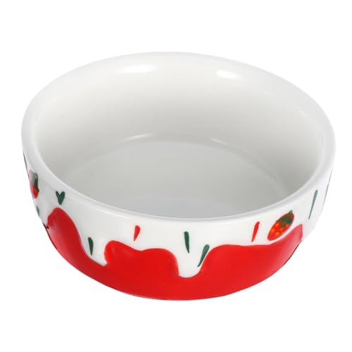 WEKADRIN Keramik Futternapf für Hamster und Kleintiere Anti umkippen Anti Spritz Futter Wasserschale für Meerschweinchen Kaninchen Igel und Chinchillas Kleines Rotes Modell von WEKADRIN