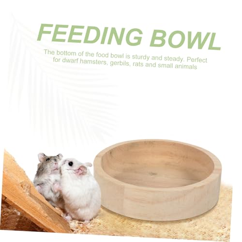 WEKADRIN Kleiner Futternapf aus Massivem Eichenholz für Hamster Chinchilla Meerschweinchen Stabile Langlebige Futterschale aus Holz Leicht zu Reinigen für Kleine Kleintiere von WEKADRIN
