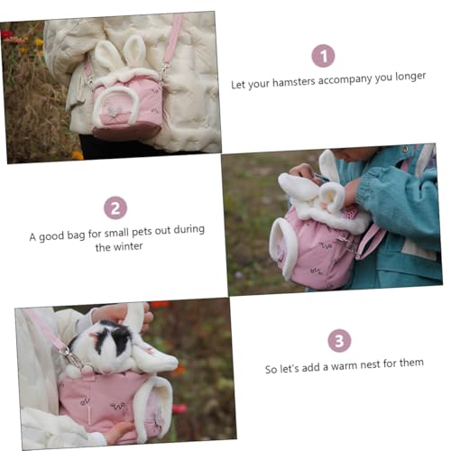 WEKADRIN Kleiner Haustier Rucksack mit Hasenohren Atmungsaktive Tragetasche für Hamster Eichhörnchen Kaninchen Outdoor Transport mit Schultergurt Bequeme Schlafhöhle für Kleine Tiere von WEKADRIN