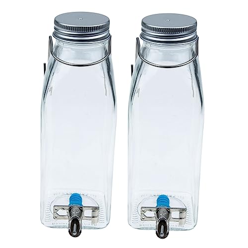 WEKADRIN Kleintier Trinkflasche aus Glas Hängende Hasen Wasserflasche Auslaufsicherer Wasserspender für Kleintiere Geräuschloser Hänge Wassernapf für Kaninchenkäfig von WEKADRIN