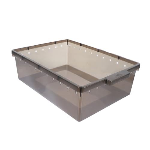 WEKADRIN Klettertier Futterbox Design aus Robustem Transparentem Kunststoff mit Belüftungslöchern Wetterbeständig und Hitzebeständig Schwarzer Fütterungsbehälter für Reptilien und von WEKADRIN