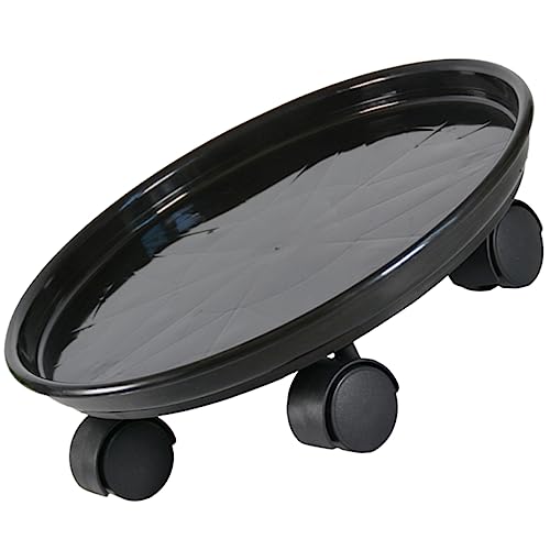 WEKADRIN Kunststoffschalen für Pflanzen blumenkübel untersetzer blumentopfuntersetzer Rad quadratische Untertasse Inhaber Pflanzteller zum Auffangen von Wasser Pflanzenplatten Plastik Black von WEKADRIN