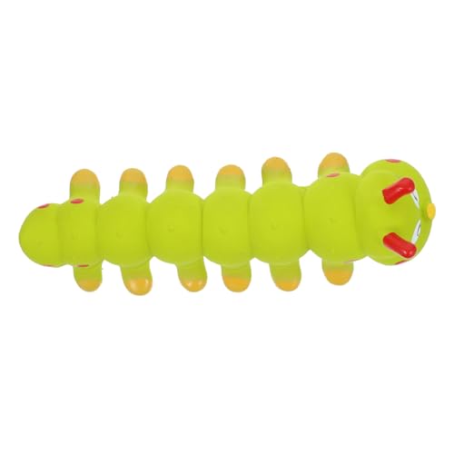 WEKADRIN Latex Quietschendes Hundespielzeug Mittelgroße Hunde Lustiges Kauspielzeug für Welpen und Große Haustiere Gelb Lebensnahes Wurm Design zur Stressreduktion von WEKADRIN