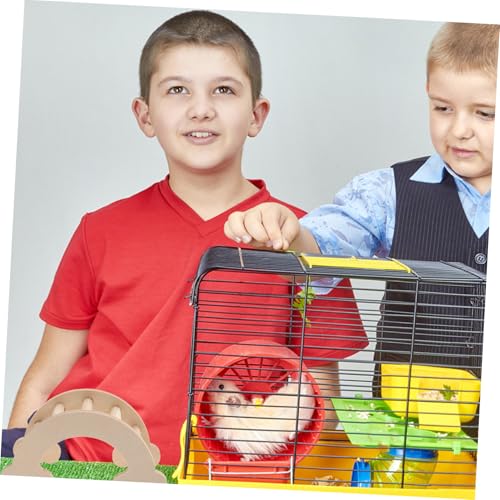 WEKADRIN Mehrfunktionale Holzleiter für Hamster und Meerschweinchen Beißfestes Kletterspielzeug Natürliche Holzplattform für Kleintiere zum Training Käfig von WEKADRIN