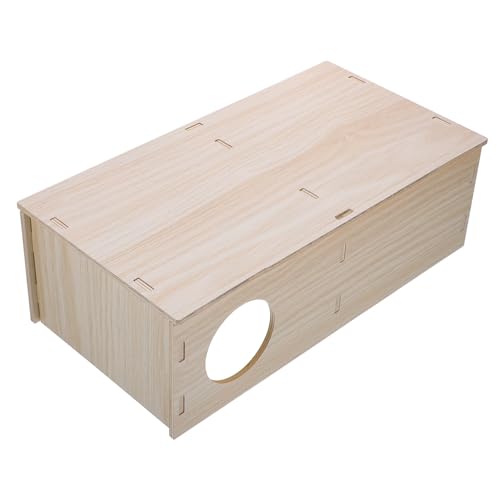WEKADRIN Mehrkammer holzhaus für Hamster und Meerschweinchen Robustes Sicheres Versteck aus Natürlichem Holz Langlebiges Kleintier spielhaus für Hamster Kleine Igel und Nagetiere von WEKADRIN
