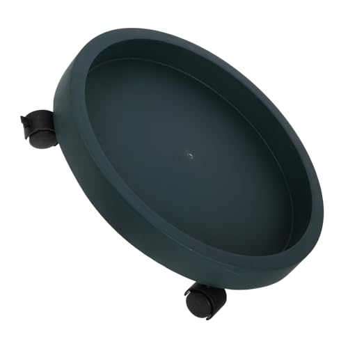 WEKADRIN Palettenrollen Kleine Plastikschalen Untersetzer Für Pflanzgefäße Auf Rädern Feuchtigkeitsschale Blumentopfrad Blumentopftablettwagen Tropfschale Aus Kunststoff Pp Dark Green von WEKADRIN