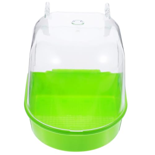 WEKADRIN Parrot Bird Bath Covered Kunststoff Vogelbad für Kleine Vögel Wie Wellensittiche und Kanarienvögel Grün Geeignet für Käfige mit Abdeckung und Belüftung von WEKADRIN