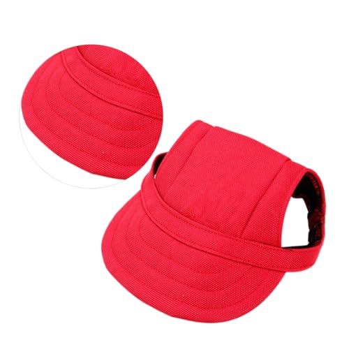 WEKADRIN Pet Baseballmütze Rot XL aus Oxford Weiche Bequeme Passform für Hunde und Welpen Modische Formschlüssige Haustiermütze Logo-frei für Alltag und Outdoor Aktivitäten von WEKADRIN